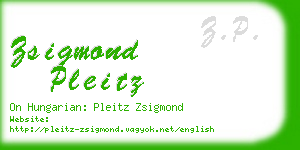 zsigmond pleitz business card